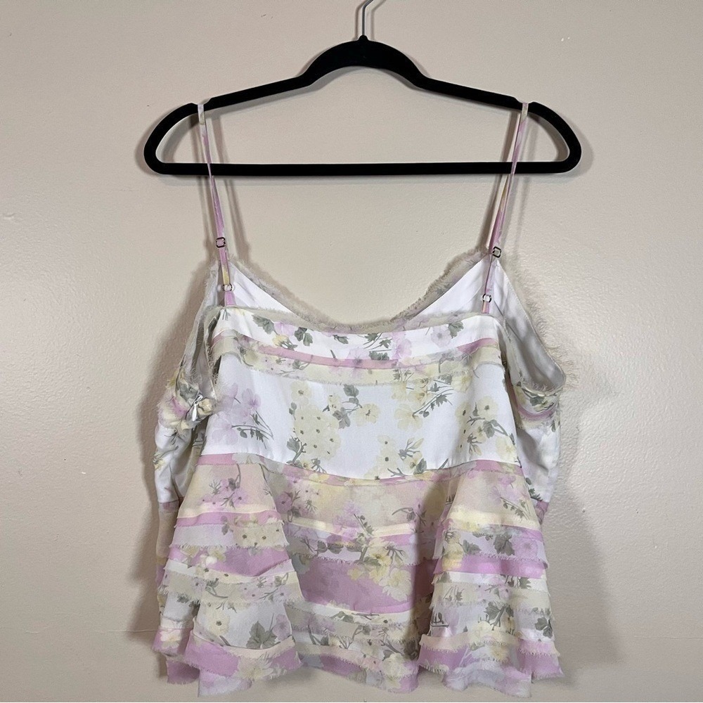 Arula Plus 1X Floral Ruffle Babydoll Tank Top Tiered Cottagecore Boho - Picture 9 of 13